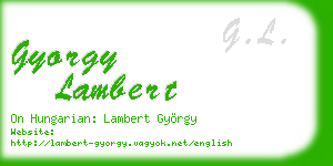 gyorgy lambert business card