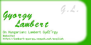 gyorgy lambert business card